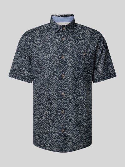 Tom Tailor Koszula casualowa o kroju regular fit ze wzorem na całej powierzchni Ciemnoniebieski 2