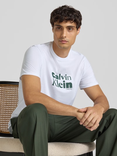 CK Calvin Klein T-shirt met labelprint Wit - 3