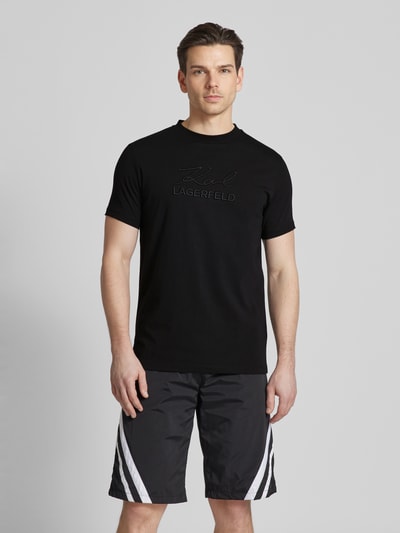 Karl Lagerfeld T-Shirt mit Label-Schriftzug Black 4