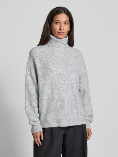 Rich & Royal Rollkragenpullover in Melange-Optik Mittelgrau 4