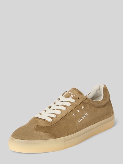 Copenhagen Sneakersy skórzane z nadrukiem logo model 'CPH433M' Szarobrązowy 1