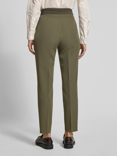 s.Oliver BLACK LABEL Regular fit pantalon met elastische bandinzet Olijfgroen - 5