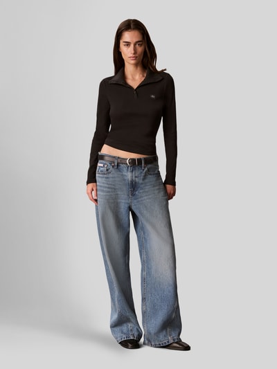 Calvin Klein Jeans slim fit shirt met lange mouwen van katoenmix Zwart - 1