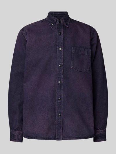 BOSS Orange Regular Fit Jeanshemdjacke mit Button-Down-Kragen Modell 'Lambey' Purple 1