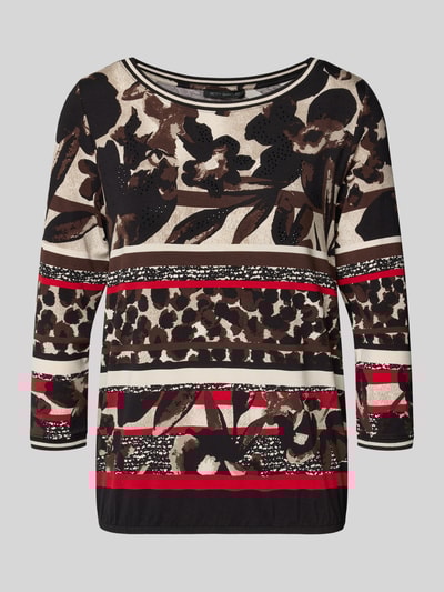 Betty Barclay T-shirt in all-over look met 3/4-mouwen Zwart - 2