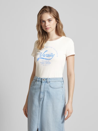 Tom Tailor Denim T-Shirt mit Label-Print Offwhite 4