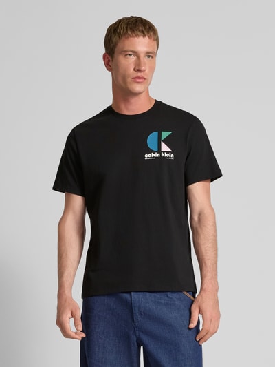 Calvin Klein Jeans T-shirt met labelprint Zwart - 4