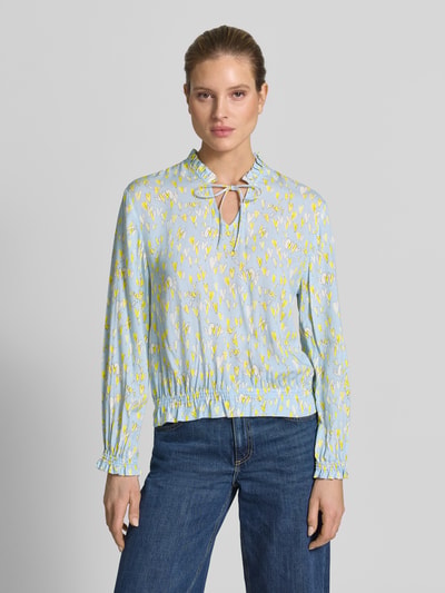 Emily Van den Bergh Regular Fit Bluse aus reiner Viskose mit elastischen Abschlüssen Hellblau 4