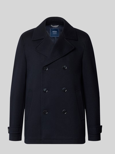 Produktfoto, Jacke mit Reverskragen und Ärmelriegeln von MCNEAL in Dunkelblau, Zweireiher, Knopfverschluss, strukturierte Oberfläche