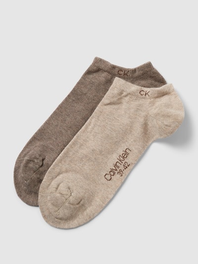 CK Calvin Klein Sneakersocken mit Label-Print im 2er-Pack Beige 1