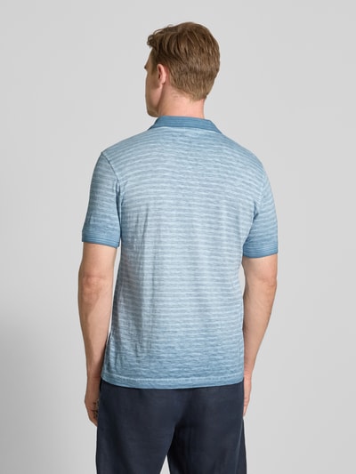 Lerros Regular fit poloshirt met labeldetail, model 'SLUB' Rookblauw - 5