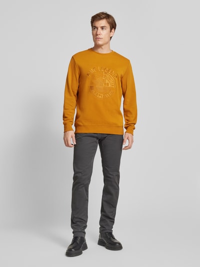 PME Legend Sweatshirt mit Label-Stitching Orange 1