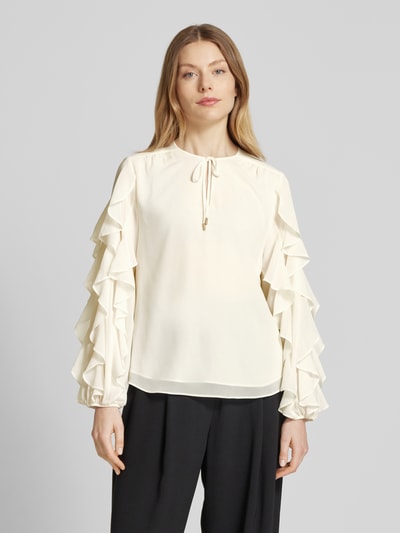 s.Oliver BLACK LABEL Loose Fit Chiffonbluse mit Rüschenärmeln Offwhite 4