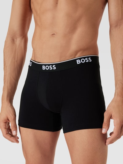 BOSS Boxershort met logo in band in een set van 3 stuks, model 'Power' Zwart - 3