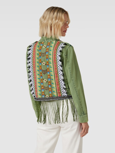 YAS Kurtka koszulowa z listwą guzikową model ‘SIROCCA’ Khaki 5