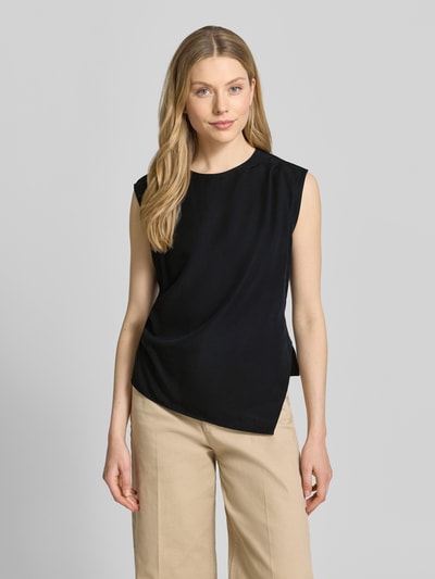 Jake*s Studio Woman Top z mieszanki lyocellu i lnu o asymetrycznym kroju Czarny 4