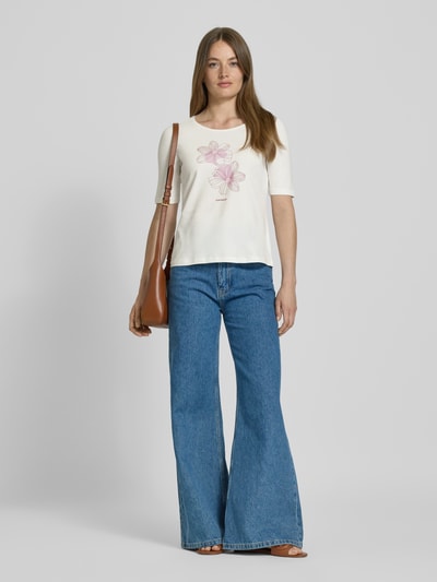 Tom Tailor T-shirt o kroju regular fit z okrągłym dekoltem Złamany biały 1