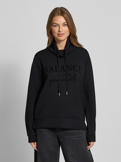 Christian Berg Woman Relaxed Fit Pullover mit Statement-Print Black 4
