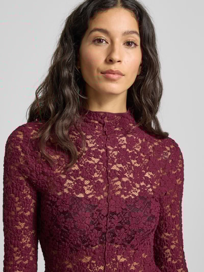 Mango Longsleeve mit Stehkragen Modell 'SELENA' Bordeaux 3