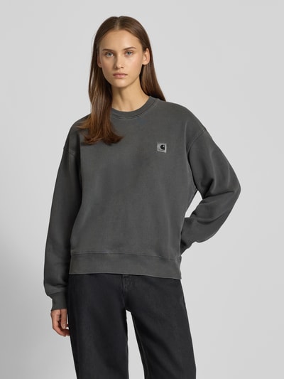 Carhartt Work In Progress Oversized Sweatshirt mit gerippten Abschlüssen Modell 'NELSON' Anthrazit 4