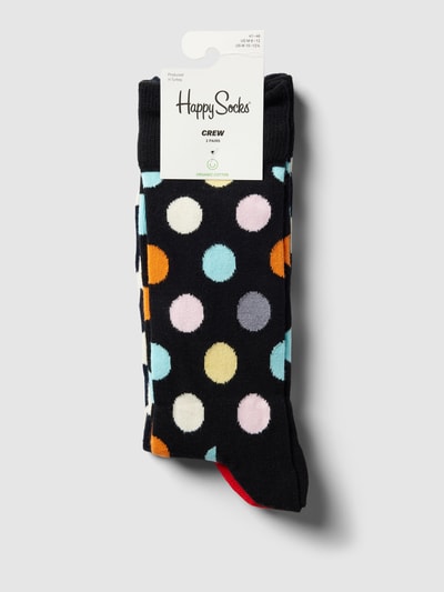 Happy Socks Sokken met all-over motief, model 'Classic Big Dot' Zwart - 3