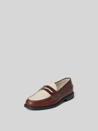 Duke & Dexter Loafer mit Two-Tone-Machart Mittelbraun 2