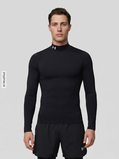 Under Armour Slim Fit Sport-Langarmshirt mit Logo-Stitching Black 4