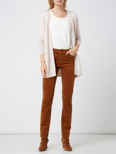 Christian Berg Woman Slim fit ribcordbroek met stretch  Cognac - 1