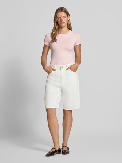 PIECES Slim Fit t-shirt met ronde hals model 'LULA' Roze - 1
