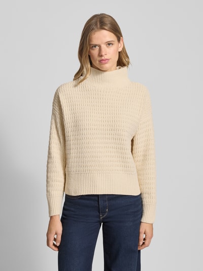 Only Regular fit gebreide pullover met ronde hals en kraag, model 'GLOBE' Offwhite - 4