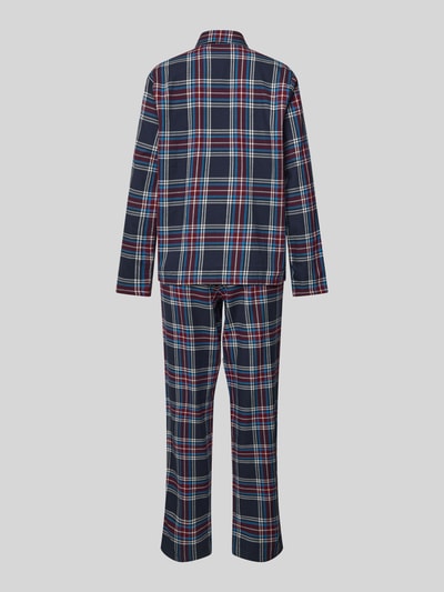 Schiesser Pyjama met platte kraag Donkerblauw - 3