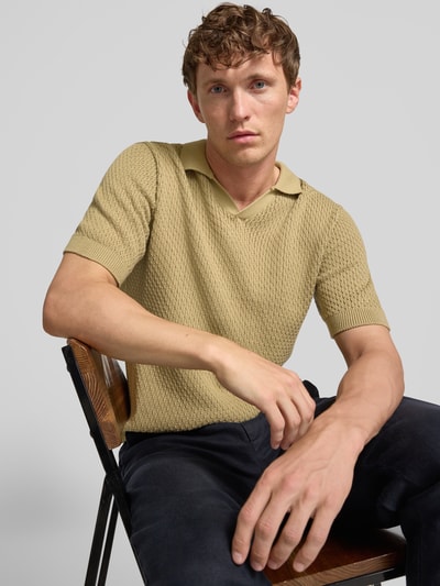 MCNEAL Koszulka polo z dzianiny o kroju regular fit z fakturowanym wzorem Trzcinowy 3