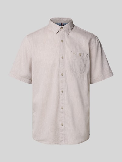 Lerros Regular Fit Freizeithemd aus Baumwoll-Leinen-Mix Beige 2