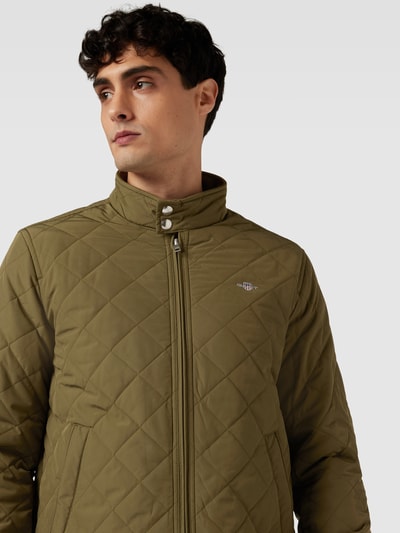 Gant Gewatteerd jack met labelstitching, model 'WINDCHEATER' Olijfgroen - 3