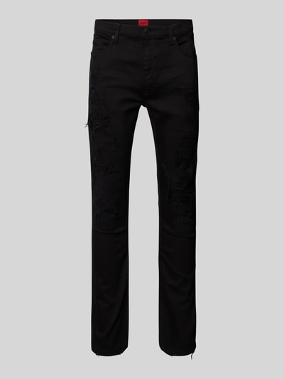 HUGO Slim Fit Jeans im 5-Pocket-Design Modell 'HUGO 734' Black 2