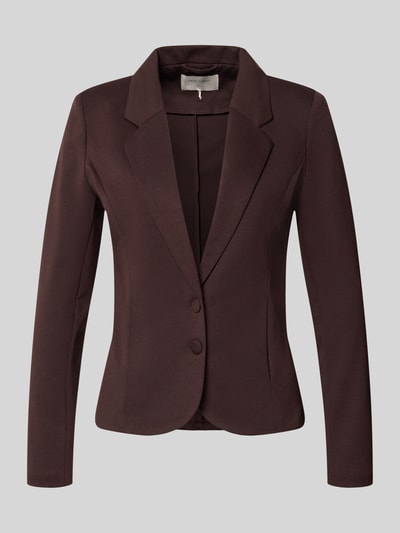 Produktfoto, Dunkelbrauner Slim Fit Blazer mit Viskose-Anteil Modell 'NANNI' von FREE/QUENT, taillierte Passform, Reverskragen, glatte Struktur