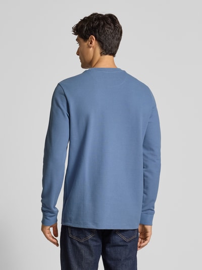 Christian Berg Men Pullover met labelpatch Jeansblauw - 5