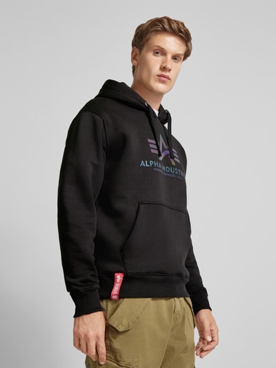 Alpha Industries Hoodie met labelprint Zwart - 3