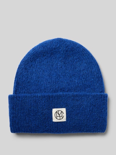 MSCH Copenhagen Czapka beanie z domieszką wełny z alpaki z naszywką z logo Królewski niebieski melanż 1