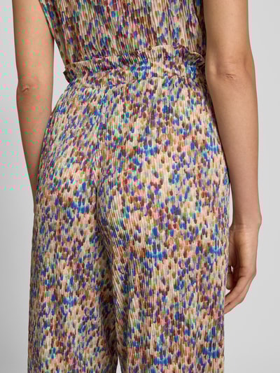 Rich & Royal Broek in all-over look met plissévouwen Bordeaux - 3