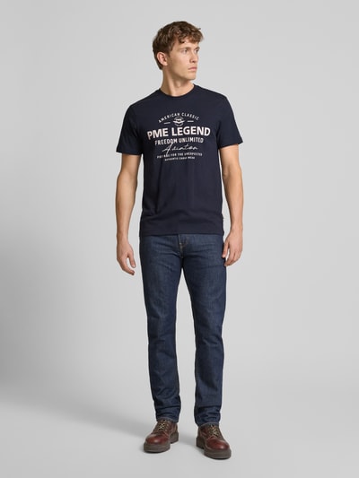 PME Legend T-Shirt mit Label-Print Marine 1