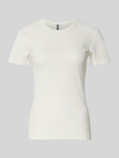 Pieces T-shirt o kroju slim fit z mieszanki bawełny model ‘RUKA’ Biały 2