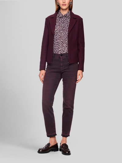 Marc Cain High Waist Straight Fit Jeans mit Fransensaum Bordeaux 1