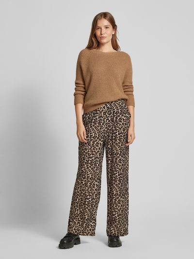 B.Young Wide leg stoffen broek met elastische band, model 'HINVA' Zwart - 1