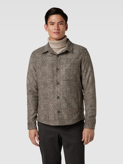 Profuomo Hemdjacke mit Tartan-Karo Mittelbraun 4