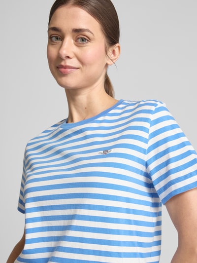 Gant T-Shirt mit Label-Stitching Hellblau 3