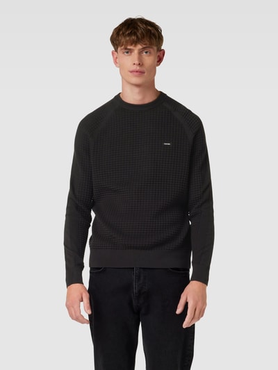 CK Calvin Klein Strickpullover mit fein strukturiertem Design Black 4