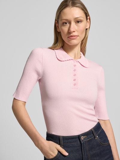 Jake*s Studio Woman Koszulka dzianinowa z krótkim rękawem i kołnierzykiem polo Mocnoróżowy 3