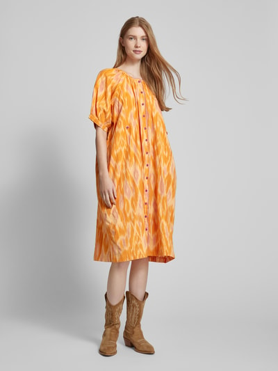 Oilily Knielanges Kleid mit Knopfleiste Modell 'DALI' Orange 4