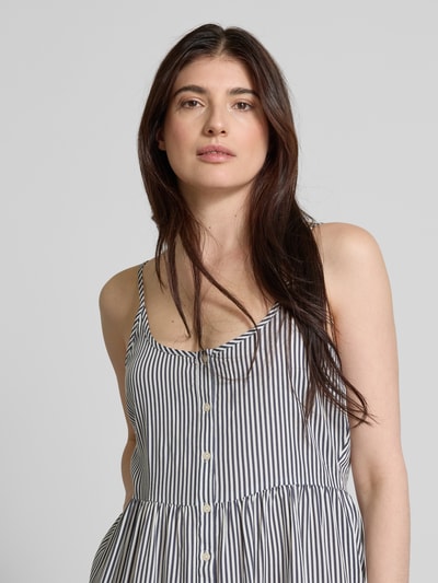 Vero Moda Loose Fit A-Linien-Kleid aus reiner Viskose Modell 'BUMPY' Dunkelblau 3